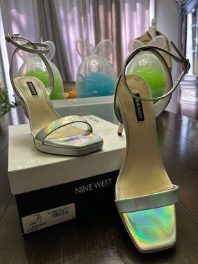 New in Box. Nine West Zadie 3 Sandal. Color; silver